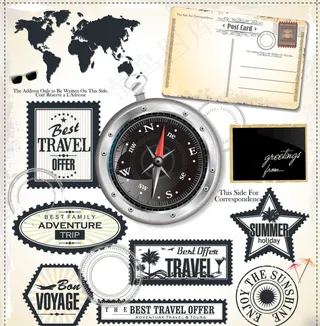 夏日海滩标签图片