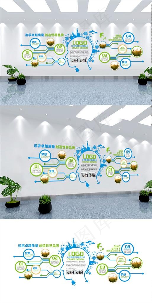 企业文化墙图片(800X320)cdr矢量模版下载