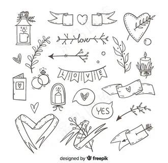 20款手绘 婚礼元素图片 20款手绘 婚礼元素图片
