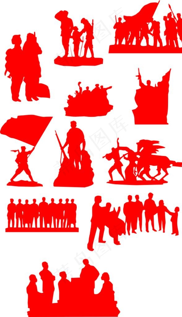 红军剪影图片