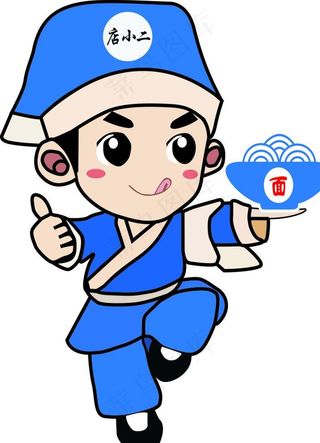卡通店小二图片