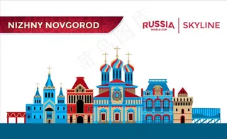 矢量俄罗斯世界杯城堡建筑图片