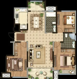 彩色户型素材图图片