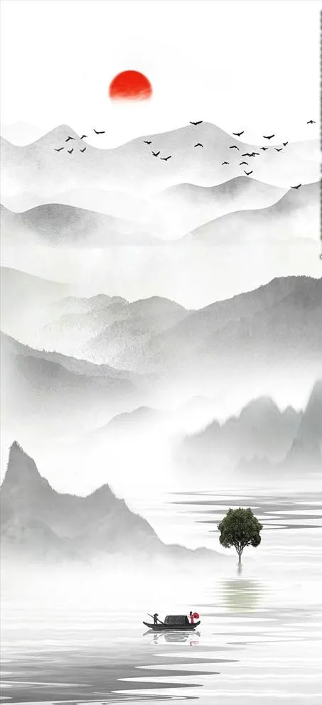山水画 水墨山水画 意境山水画图片(6673X14114(DPI:150))psd模版下载