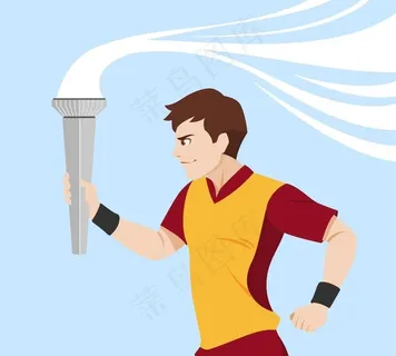 奥运火炬的跑步者图片