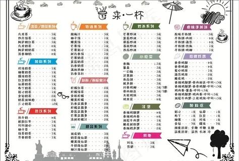 饮料菜单图片