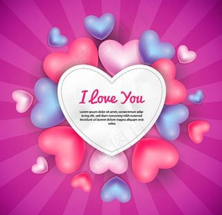 情人节爱心气球海报图片