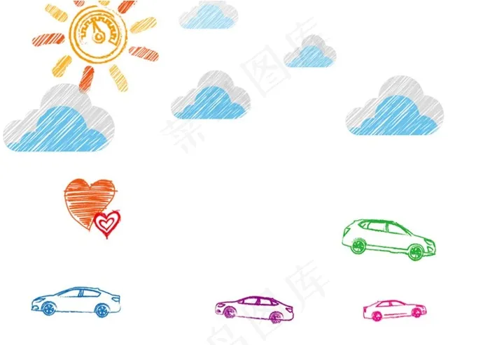儿童手绘免抠元素图片psd模版下载