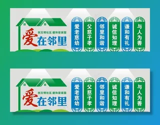 爱在邻里  文明小区 文化墙图片