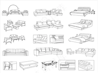 家具线描图图片
