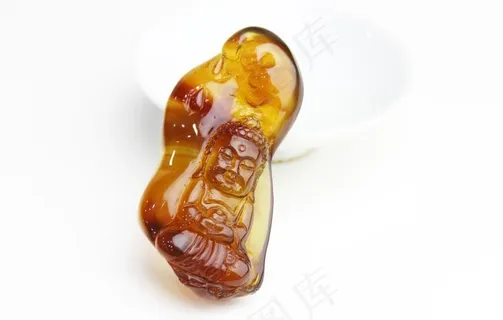 小佛 琥珀雕件图片