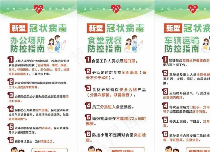 疫情防控指南展架图片cdr矢量模版下载