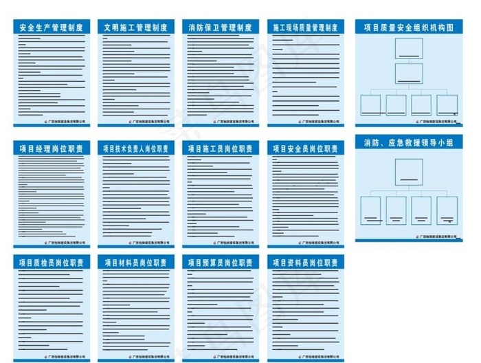 地产建筑工地建设集团岗位制度牌图片