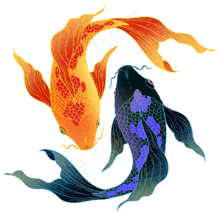 国潮太极锦鲤图片