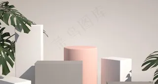 小清新立体电商banner背景图片