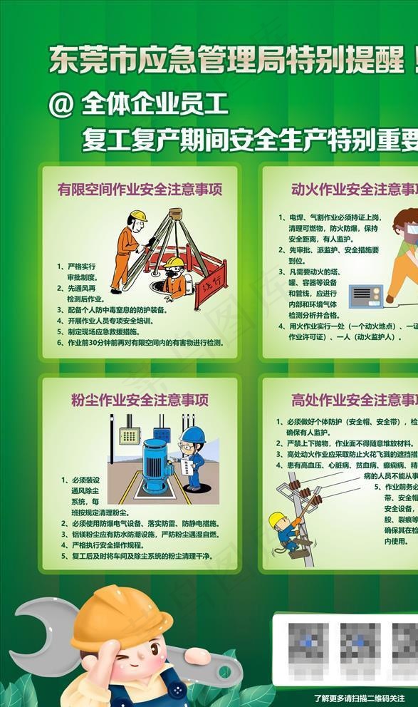 疫情安全复工海报图片cdr矢量模版下载