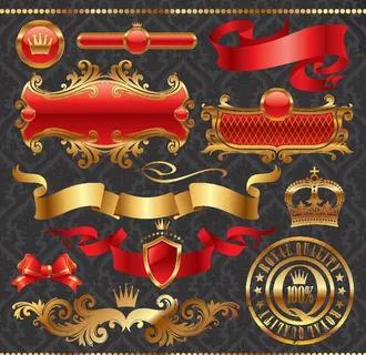 金色矢量彩带 飘带图片