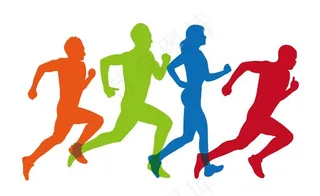 奔跑人物剪影图片