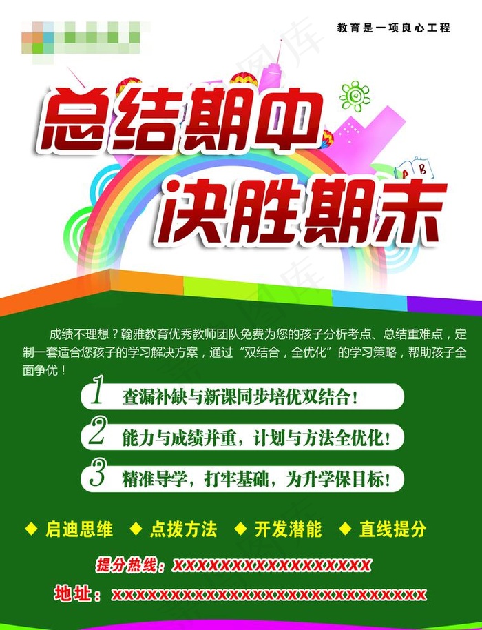 培训班期中单页设计图片