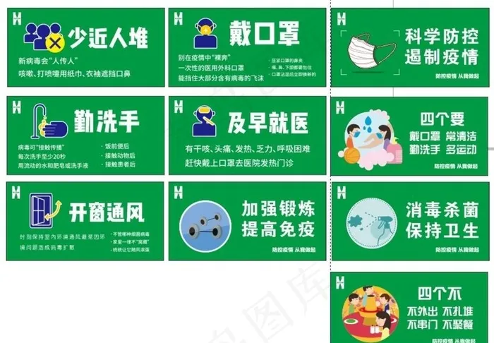 防疫标识牌图片cdr矢量模版下载