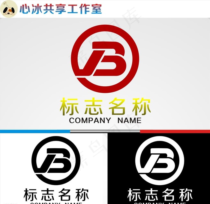 B字母logo图片cdr矢量模版下载