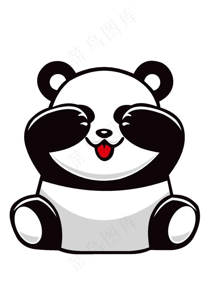 熊猫图片ai矢量模版下载