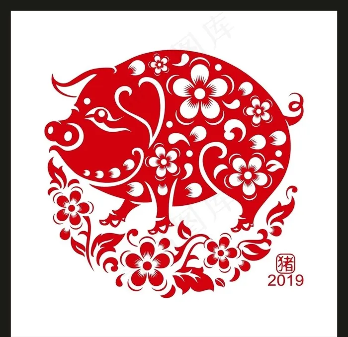 剪纸猪图片cdr矢量模版下载