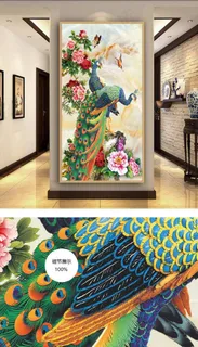 原创高清中国风孔雀玄关装饰画图片 原创高清中国风孔雀玄关装饰画图片