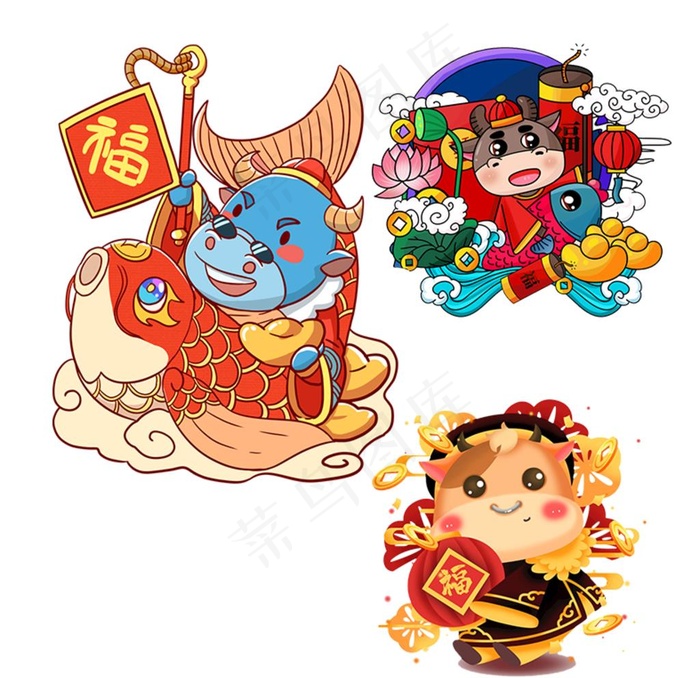 牛年素材图片psd模版下载