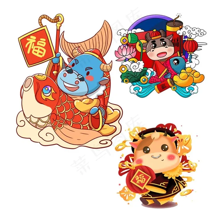 牛年素材图片psd模版下载