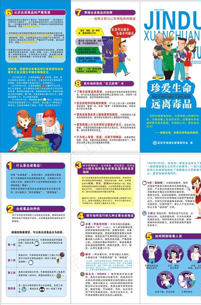 禁毒宣传折页图片cdr矢量模版下载