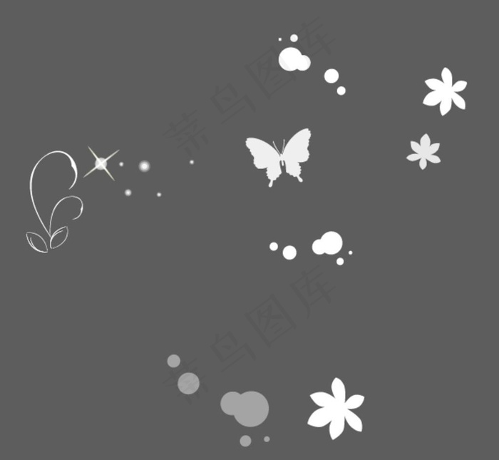 蝴蝶 花朵剪影图片