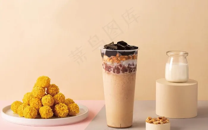烧仙草奶茶图片