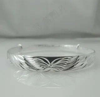 手镯 银手镯 银器  车花手镯图片