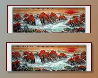 青石山水画  鸿远当头图片