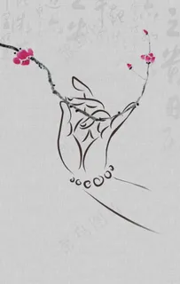 手拿莲花背景图片