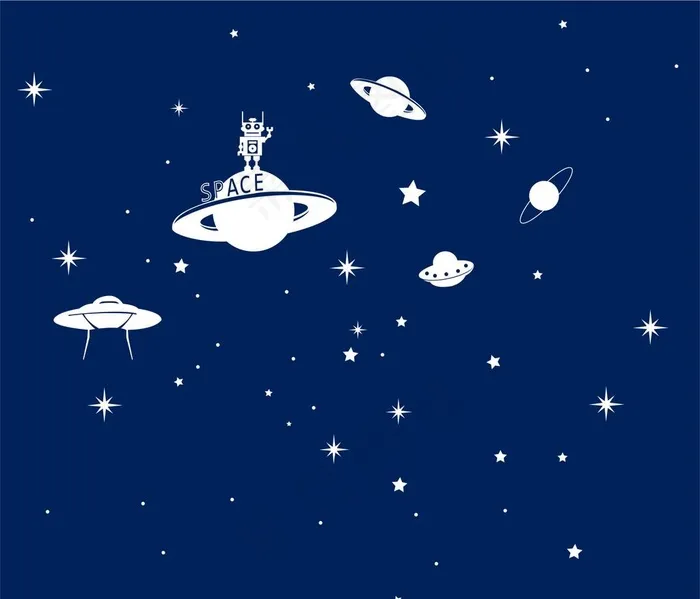 星空飞船刻字图片cdr矢量模版下载