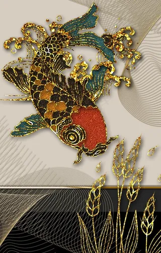 中式古典晶瓷装饰画图片