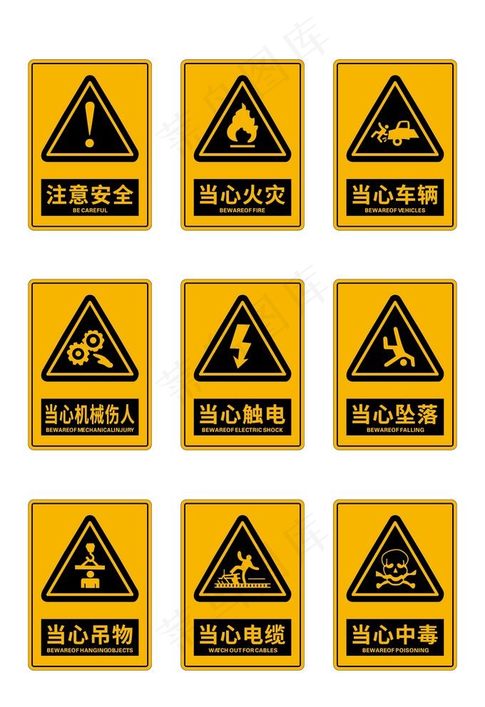 注意安全警示标识图片