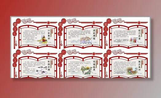 校园文化 校园展板 国学展板图片