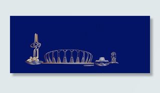 济南地标性建筑线稿图片