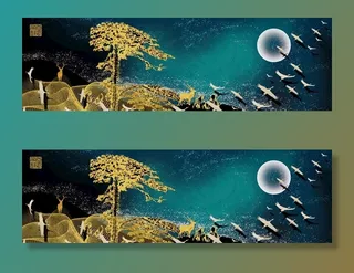 麋鹿晶瓷画图片