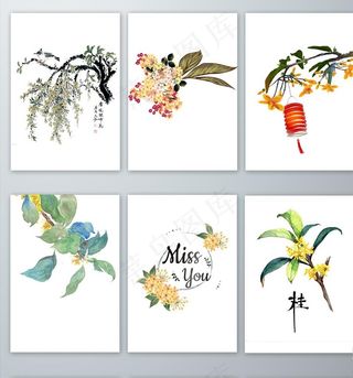 桂花飘香素材图片