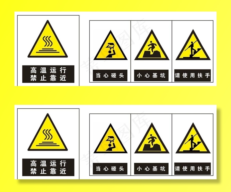 小心基坑 高温危险 当心碰头图片cdr矢量模版下载