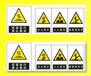 小心基坑 高温危险 当心碰头图片