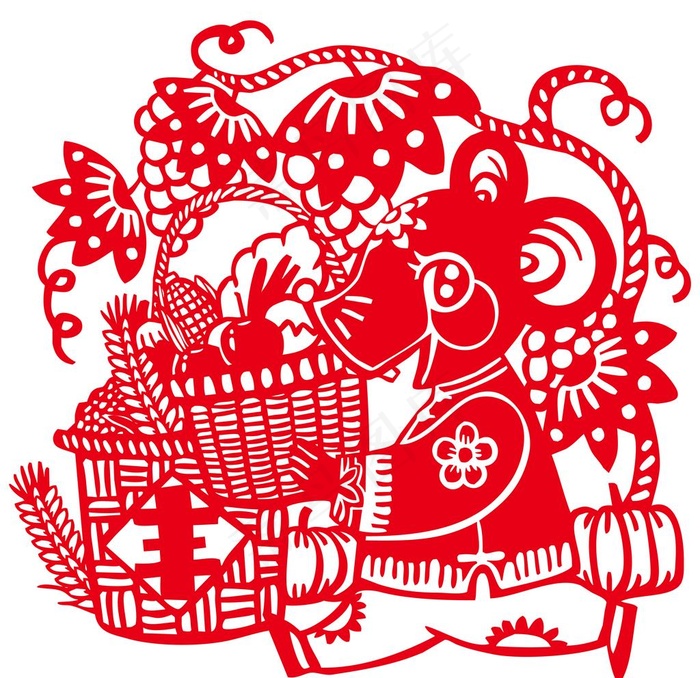 2020剪纸老鼠 生肖鼠图片