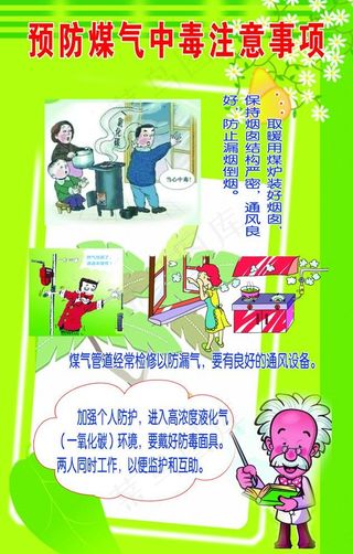预防煤气中毒注意事项图片