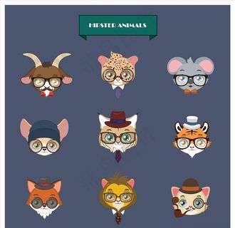 可爱卡通矢量猫图片