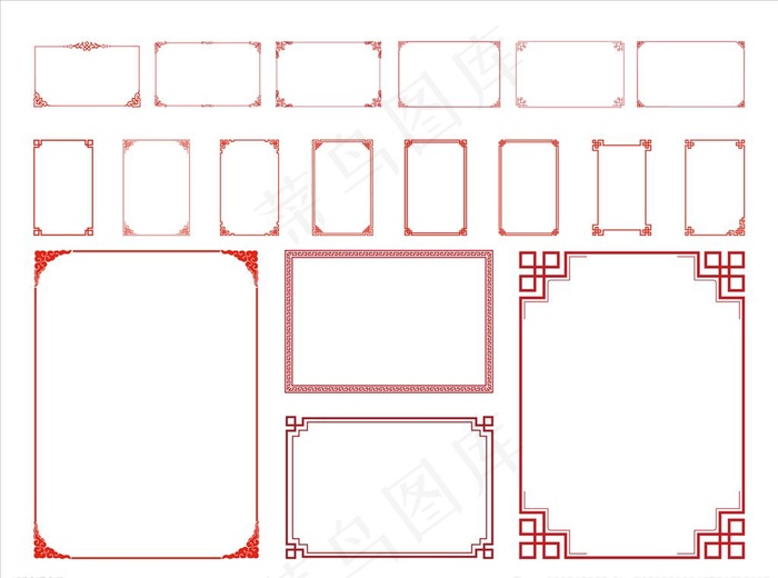 矢量边框中式边框图片ai矢量模版下载