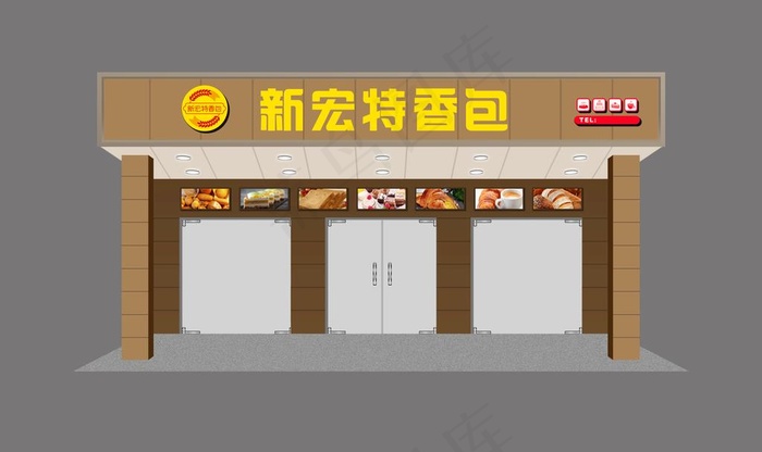 门头招牌图片psd模版下载